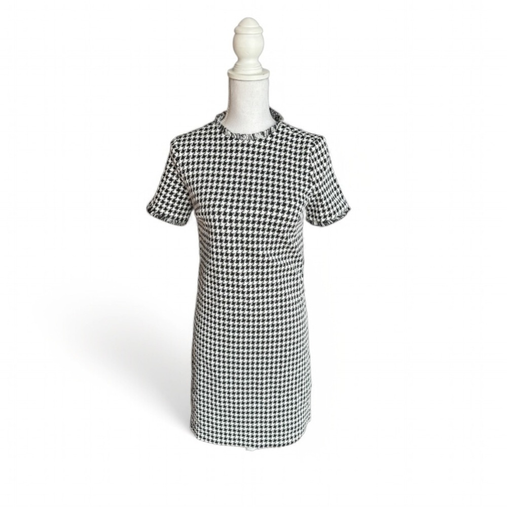 Violets and Roses Dress Size 0 Tweed Black White STITCH FIX NWT